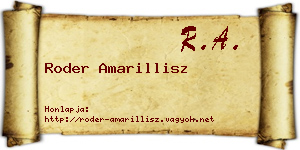 Roder Amarillisz névjegykártya